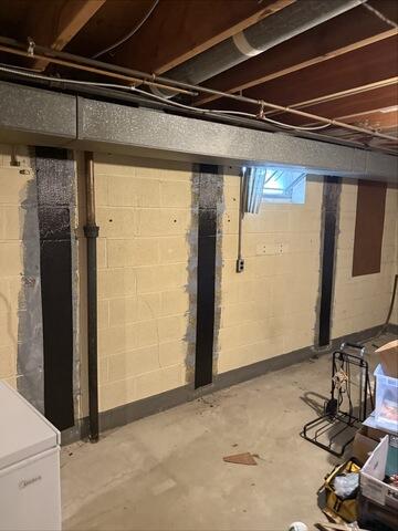 Basement Wall Reinforced