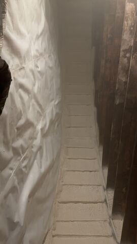 Spray Foam Application on Vertical Wall