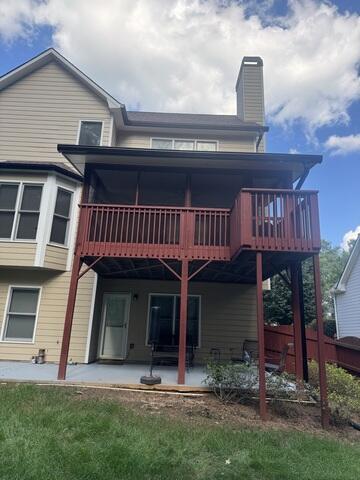 New gutter installed over porch