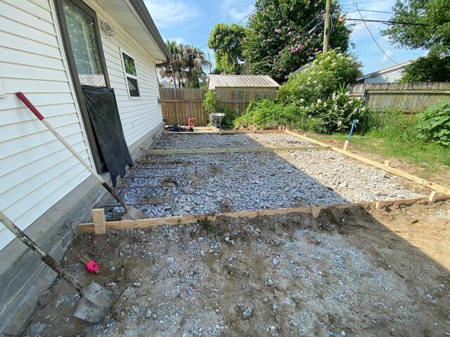 Forming up the patio.