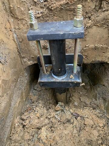 Close up of Helical Pier in Cynthiana, KY