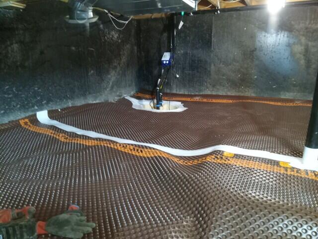 Drainage matting and sump