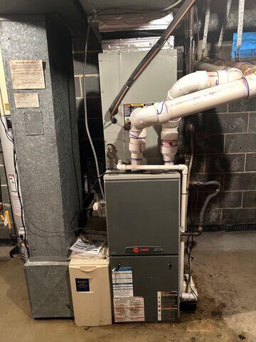 Old gas furnace and air conditioner evaporator coil