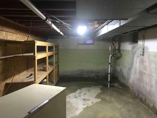 Basement Before Waterproofing Installation