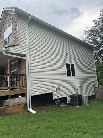 Installed a dual gutter downspout