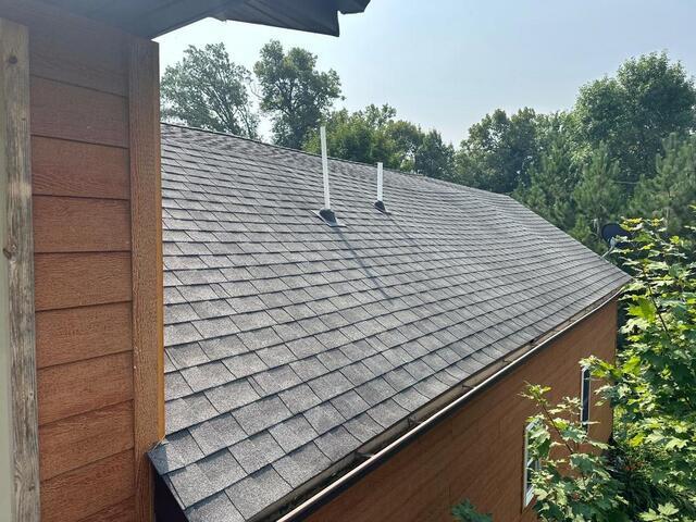 A newly installed Asphalt IKO Dynasty Shingles