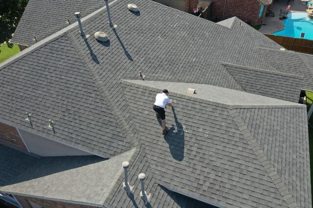 Drone View - Roof Inspection in Progress