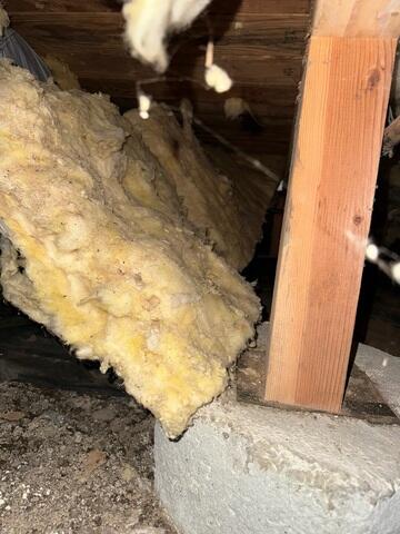 Fallen Fiberglass insulation