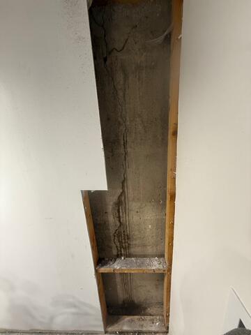 Basement Wall Crack - before repairs