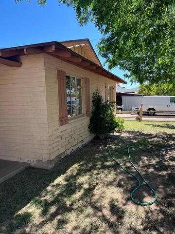 Front SW corner - hose leaks & settlement - stem wall foundation