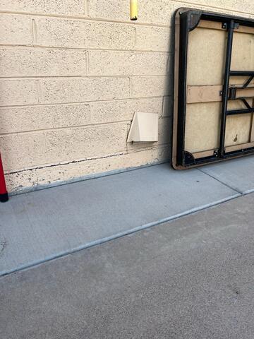 Patio corner - stair‑step crack from stem wall foundation
