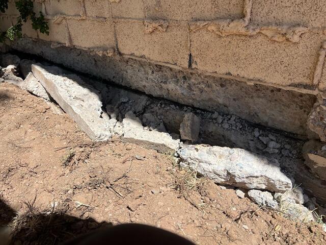 North wall trench - exposing the stem wall foundation