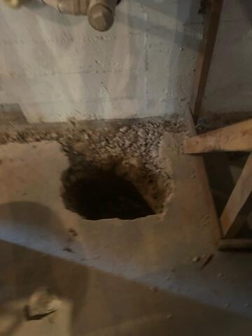 Area Excavated for Sump Pump