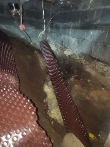 During Drainage Matting Install