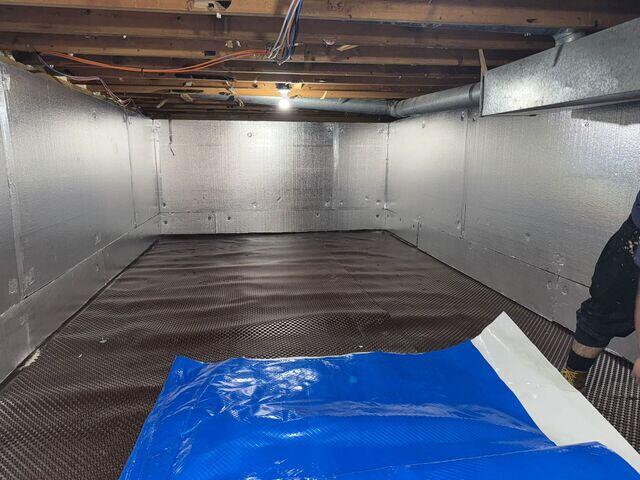 During Drainage Matting Install