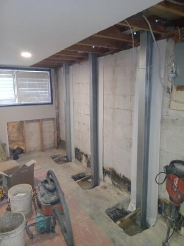 Beams installed