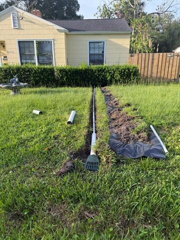 French Drain Installation for Surface Water Control - Jacksonville, FL