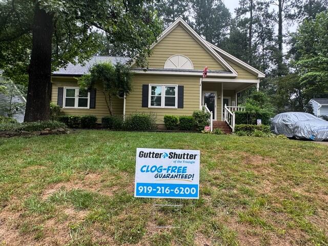 Front of home after Gutter Shutter installation
