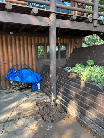 Pier Secured Beneath Porch Post