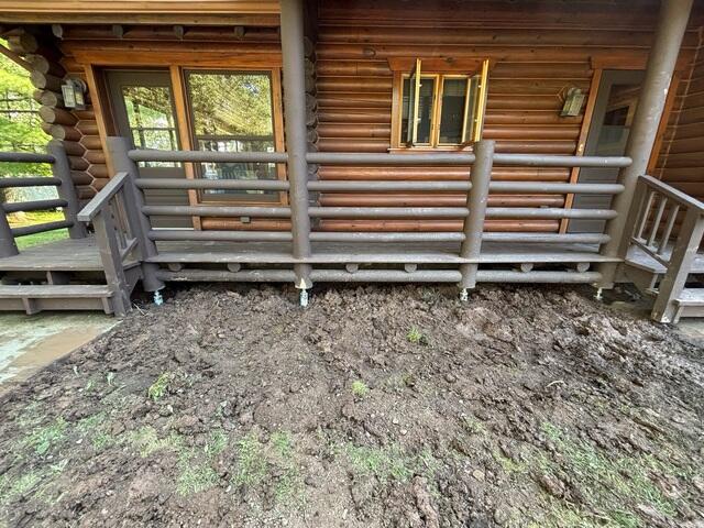Completed Helical Pier System Along Porch