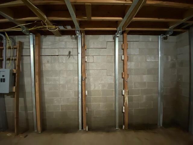 Cracked Basement Wall Reinforced with PowerBrace