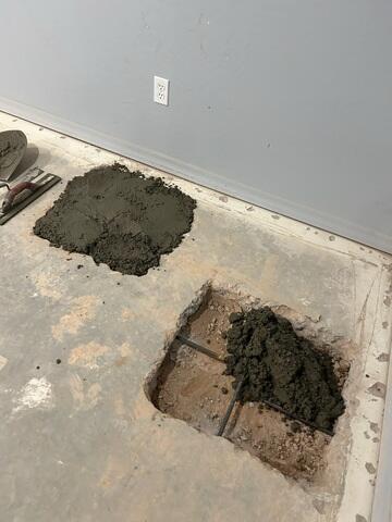 Restoring cement over pier access points