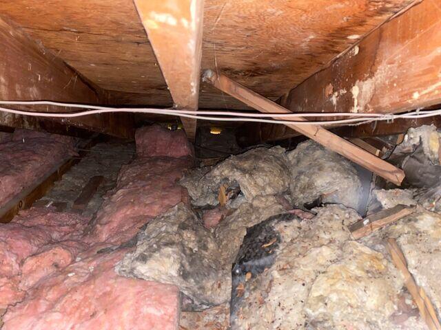 Old loose batt insulation