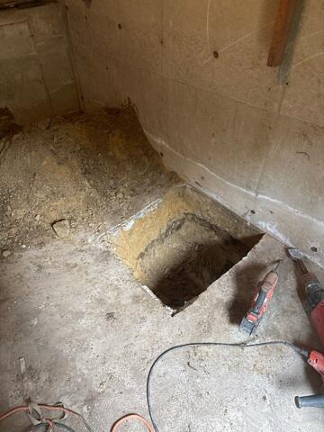 Interior Push Pier Excavation