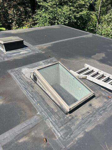 Storm Damaged rubber roofing