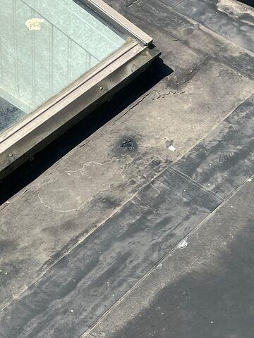 Repair attempted in flat roof