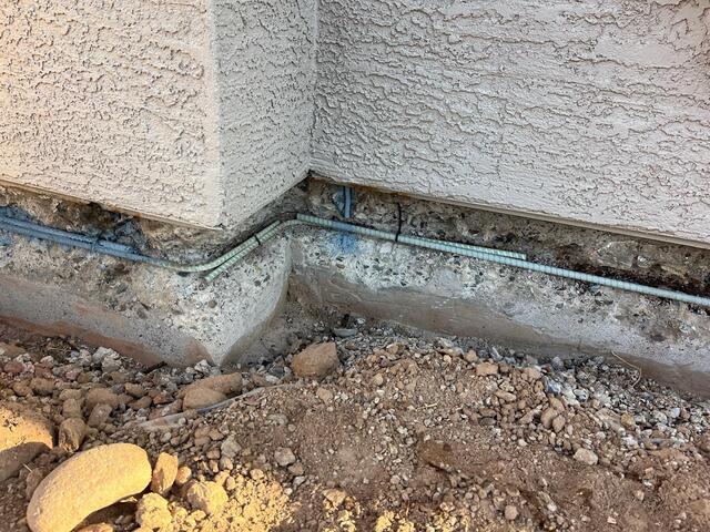 Composite rebar + blue rust inhibitor - stem wall repair step