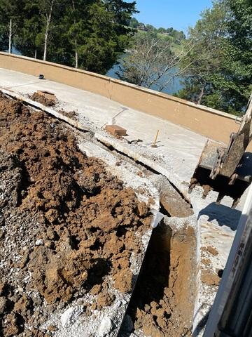 Excavating Areas for Anchors