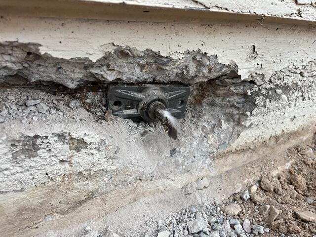 Chase cut reveals stemwall - stem wall foundation (Before)