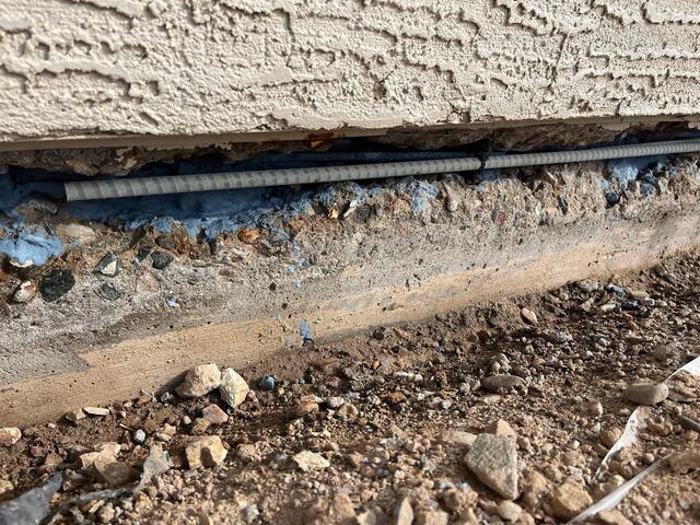New steel in place - stemwall rebar replacement (During)