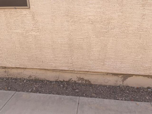 Pre‑repair baseline along side yard - stem wall foundation (Before)