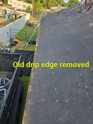 Removal of the old drip edge.