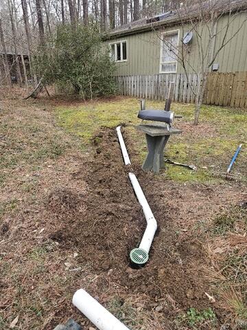 Installing a New Drainage Line - Chapel Hill, NC