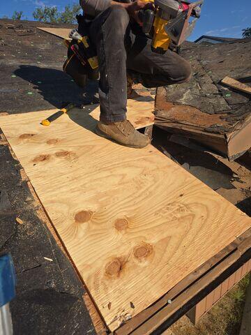 Placement of new decking.