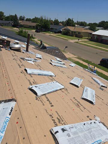 Bundles of shingles.