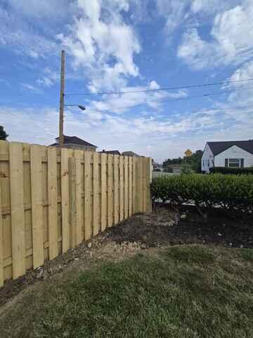 6' Shadowbox Natural Pressure Treated Wood Fence /(2) Gates