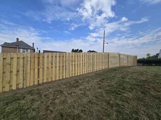 6' Shadowbox Natural Pressure Treated Wood Fence /(2) Gates