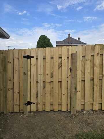 6' Shadowbox Natural Pressure Treated Wood Fence /(2) Gates