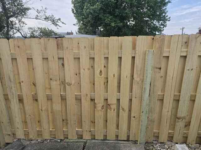 6' Shadowbox Natural Pressure Treated Wood Fence /(2) Gates