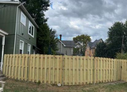 6' Shadowbox Natural Pressure Treated Wood Fence/ (1) 4' gate / (1) 5' gate