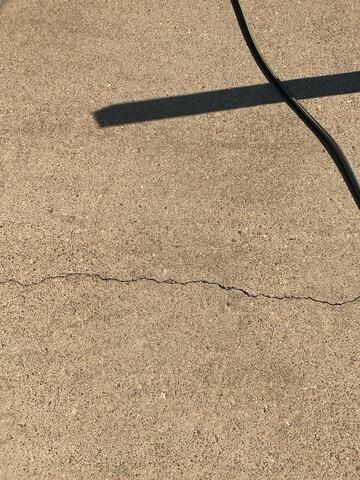 Hairline Concrete Crack Before Repair - Lakeland, TN