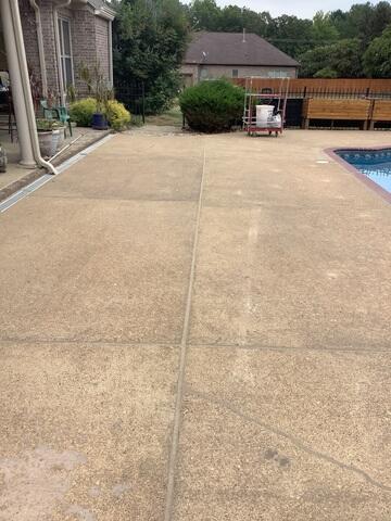 Stabilized Pool Deck Surface After Repair - Lakeland, TN