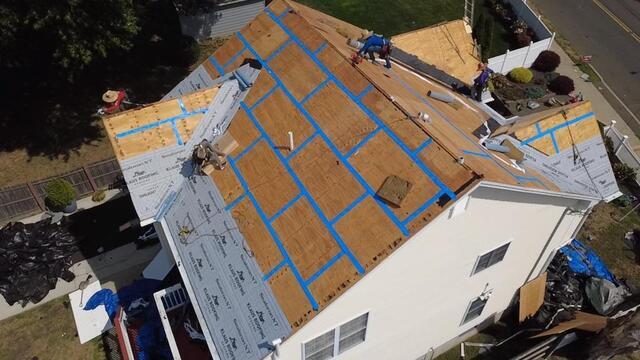 Seams Are Taped and Ice and Water Shield Is Installed