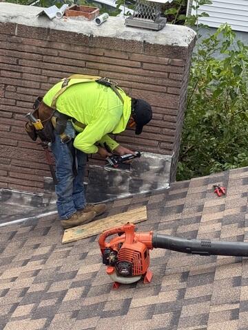 New Flashing Is Installed on the Chimney