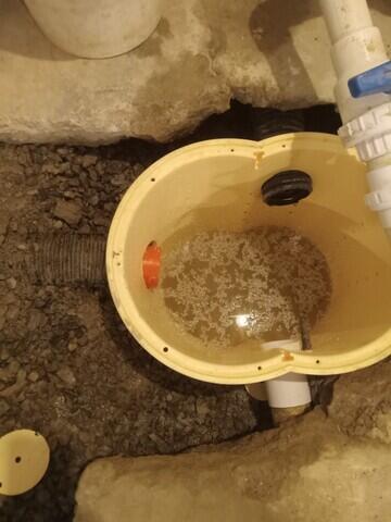 Sump pump liner is installed
