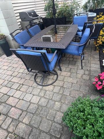 Paver patio after cleaning